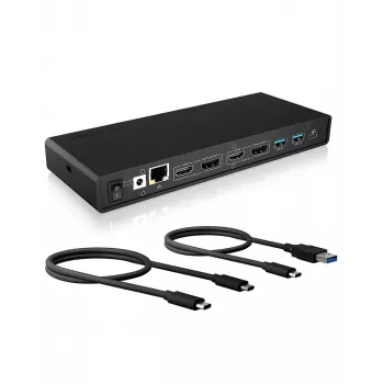 ICY BOX IB-DK2245AC Kabelgebunden USB 3.2 Gen 1 (3.1 Gen 1) Type-C Schwarz
