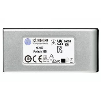 Kingston Technology 4000G PORTABLE SSD XS2000, 4 TB, USB Type-C, 3.2 Gen 2 (3.1 Gen 2), 2000 MB/s, Schwarz, Silber