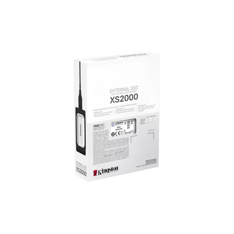 Kingston Technology 4000G PORTABLE SSD XS2000, 4 TB, USB Type-C, 3.2 Gen 2 (3.1 Gen 2), 2000 MB/s, Schwarz, Silber