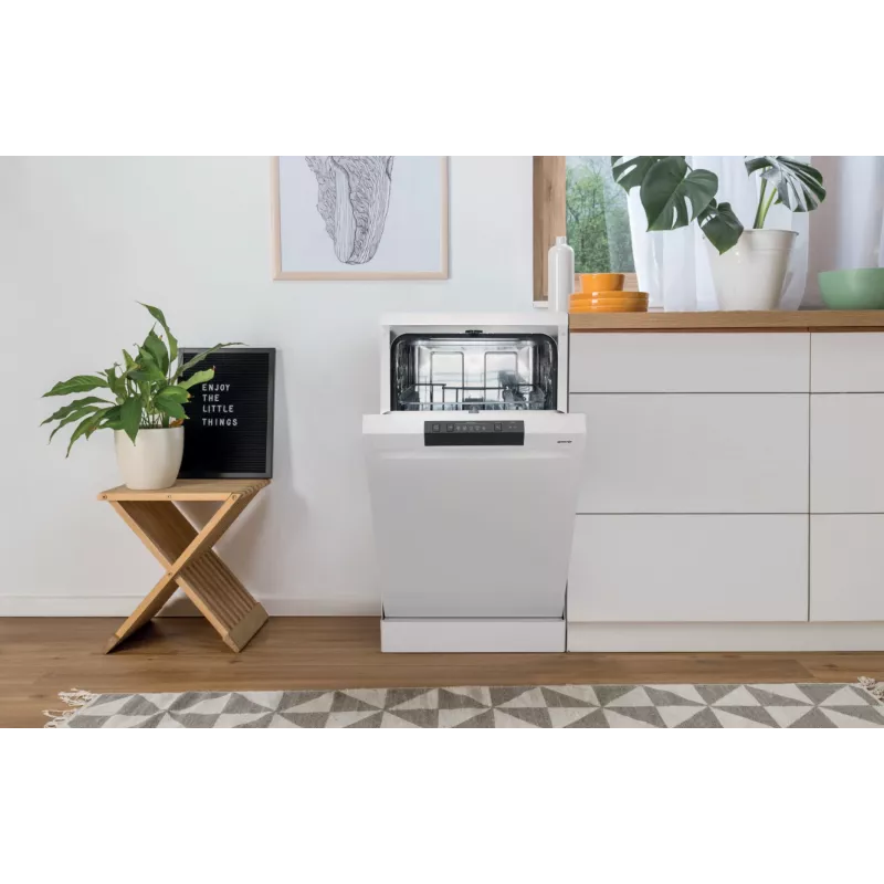 Freistehender Geschirrspüler Gorenje GS520E15W — 9 Maßgedecke, 47 dB, 448×600×845 mm, 9 L/Spülgang