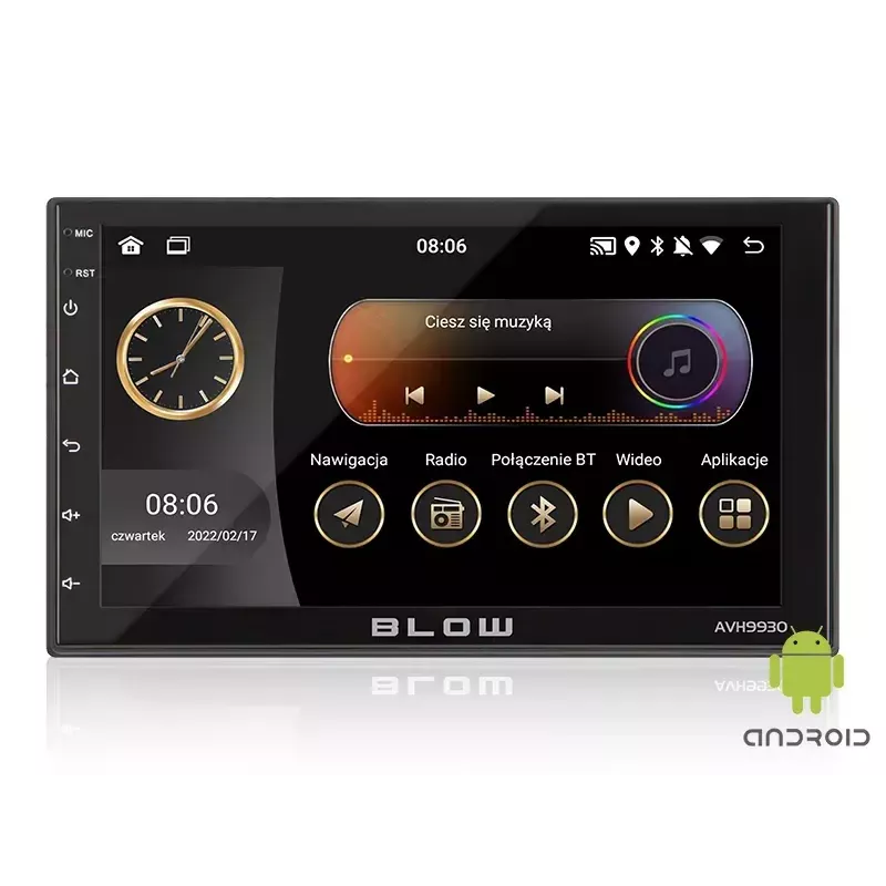 BLOW AVH-9930 2DIN Autoradio, 7" Touchscreen, GPS, Android 11, Bluetooth, Schwarz