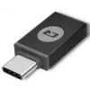 Qoltec 50634 SCR-0634 intelligenter ID-Chipkartenleser, USB 2.0 + USB-C-Adapter, schwarz