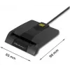 Qoltec 50634 SCR-0634 intelligenter ID-Chipkartenleser, USB 2.0 + USB-C-Adapter, schwarz