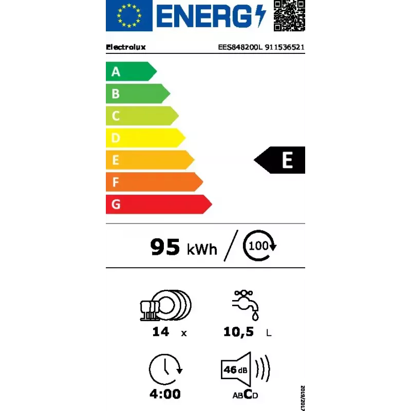 Electrolux Einbaugeschirrspüler EES848200L — 14 Maßgedecke, 46 dB, AirDry, 8 Programme, Vollintegriert 60 cm
