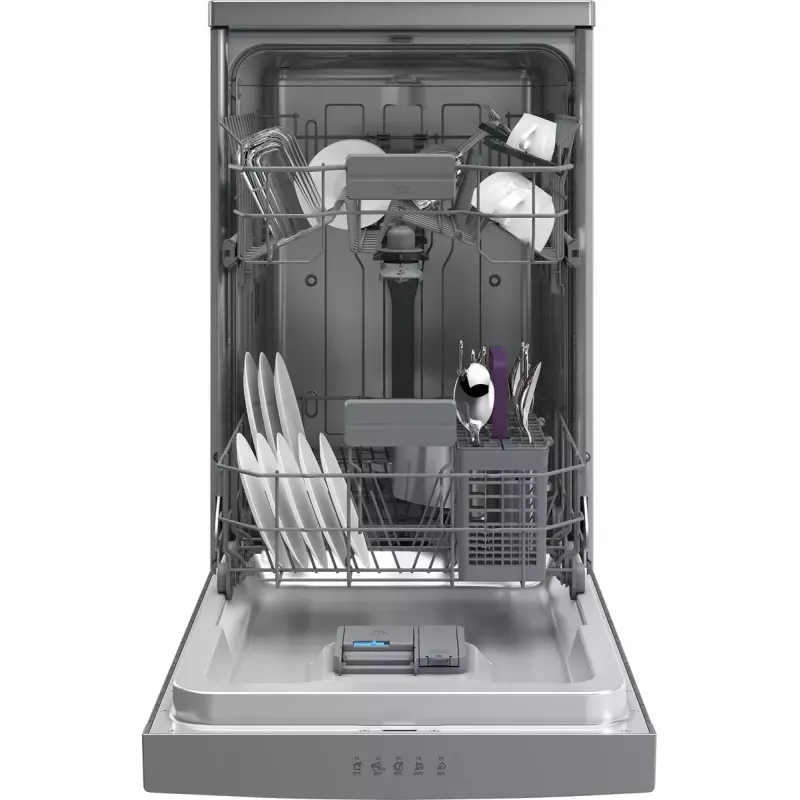 Slimline-Geschirrspüler Beko BDFS15020X, 10 Maßgedecke, 45 cm, 47 dB, 5 Programme, Invertermotor