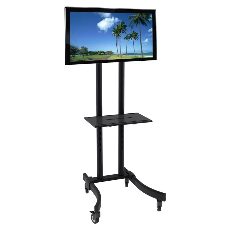Techly ICA-TR23 mobiler TV-Ständer mit Rollen, 32–70 Zoll, 40 kg, mit Ablage