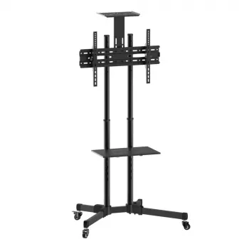 Bodenständerhalterung TECHLY ICA-TR16T für 37-Zoll- bis 70-Zoll-Displays, VESA 200x200–600x400, bis zu 50 kg, höhenverstellbar, Rollen, Neigung ±10° (schwarz)