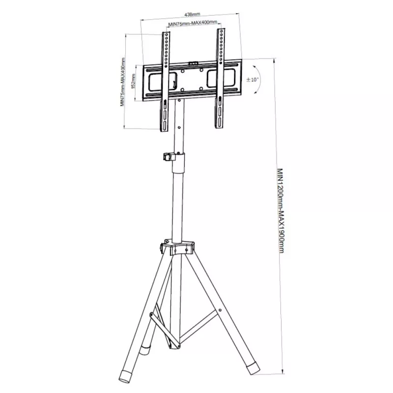 Techly Universal Bodenstativ für 17-60 Zoll Fernseher