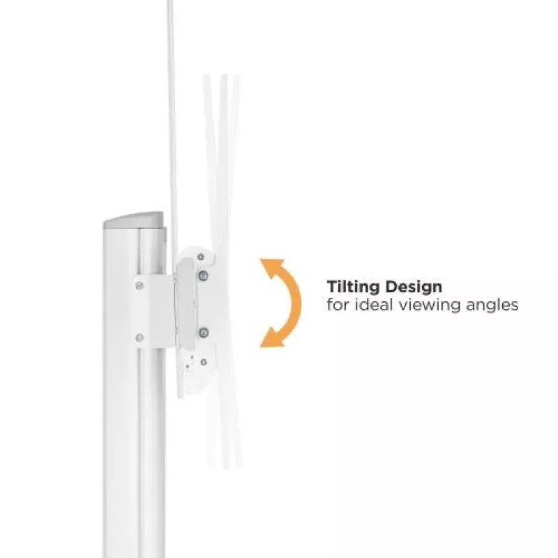 Techly ICA-TR49W Multimedia-Wagen/Ständer weiß für Flachbildschirm