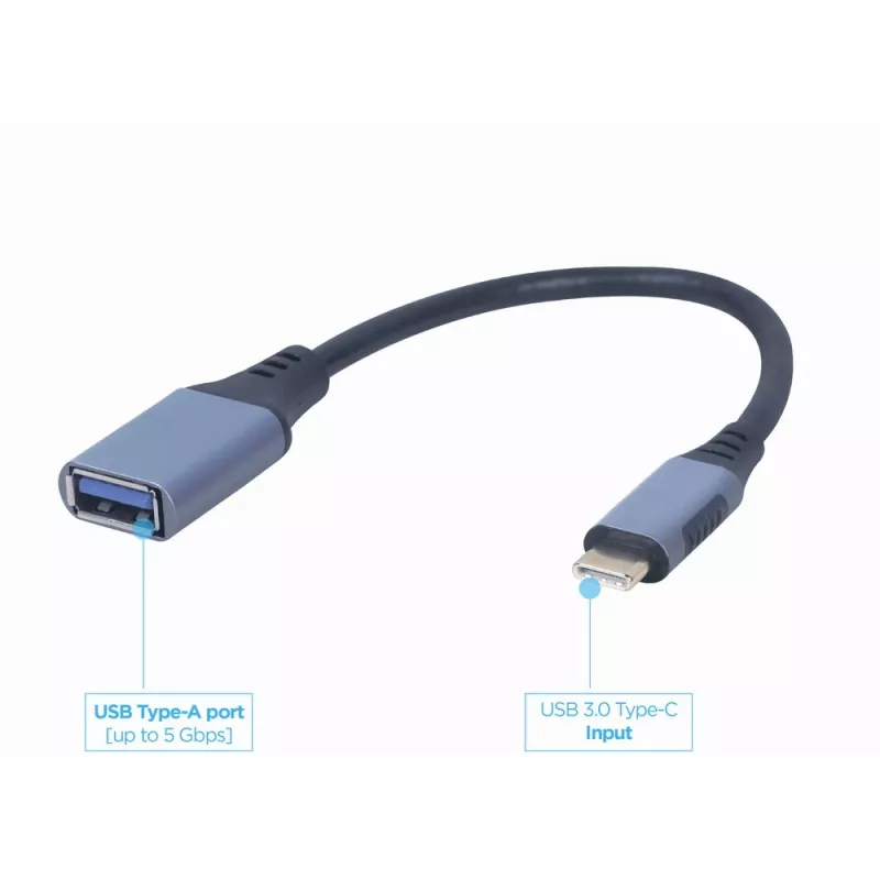 GEMBIRD USB 3.0 OTG Type-C- auf USB-Typ-A-Kabel (CM/AF), Space Grey