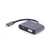 GEMBIRD Alt-DP USB Type-C zu HDMI + VGA Display-Adapter – Space Grey