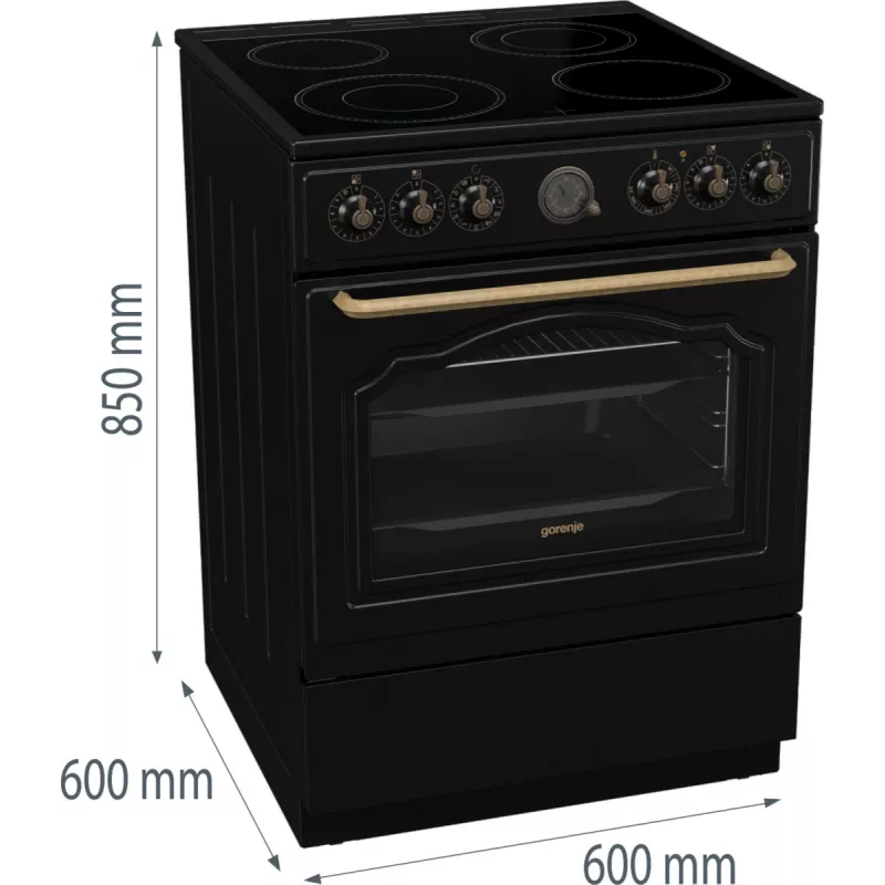 Gorenje GECS6B71CLB Standherd Elektro Cerankochfeld Schwarz
