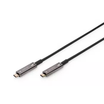 DIGITUS USB Type-C - USB Type-C AOC Hybrid-Glasfaserkabel 4K@60Hz USB 3.1 SPEC 15m