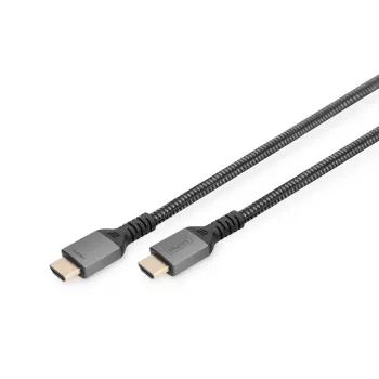 DIGITUS 8K PREMIUM HDMI 2.1 Anschlusskabel Aluminiumgehäuse vergoldet, Unterstützt 8K/60Hz 1m