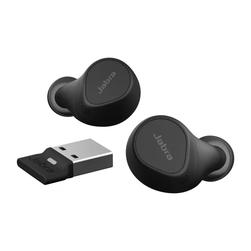 Jabra Evolve2 Buds - USB-A MS, Kabellos, Büro/Callcenter, 5,4 g, Headset, Schwarz
