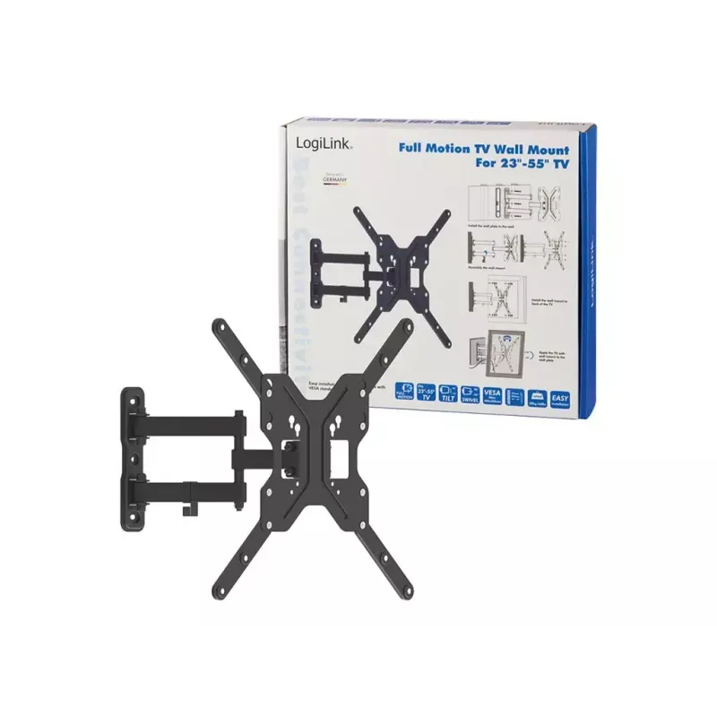 LogiLink BP0016 TV-Wandhalterung, 23-55 Zoll, neigbar/schwenkbar, max. 30 kg