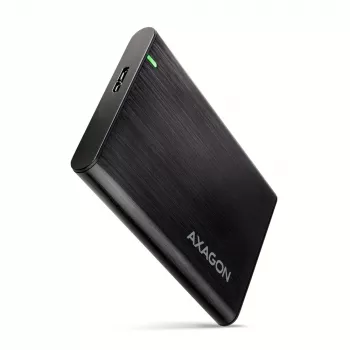 HDD/SSD-Gehäuse AXAGON EE25-A6M — 2,5 Zoll SATA, USB 3.2 Gen 1 (5 Gbit/s), Micro-USB B auf USB Typ-A, Aluminium, schwarz