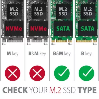 Axagon RSS-M2SD SATA - M.2 SATA SSD, interne 2,5-Zoll-ALU-Box, silber