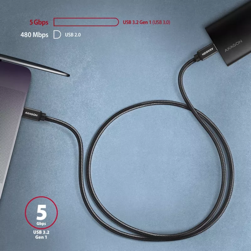 Axagon BUCM3-CM10AB SPEED USB-C <> USB-C 3.2 Gen 1 Kabel 1 m
