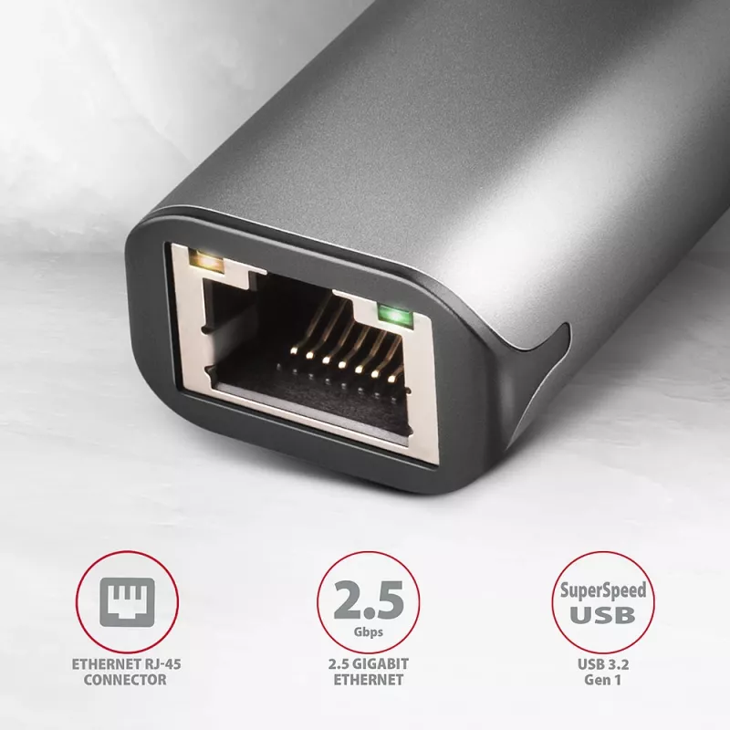 AXAGON ADE-25R USB-A 3.2 Gen 1 2,5-Gigabit-Ethernet-Adapter, Grau