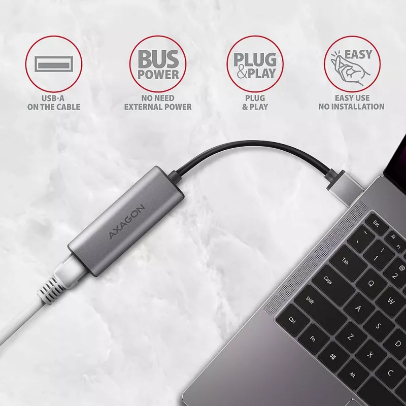 AXAGON ADE-25R USB-A 3.2 Gen 1 2,5-Gigabit-Ethernet-Adapter, Grau