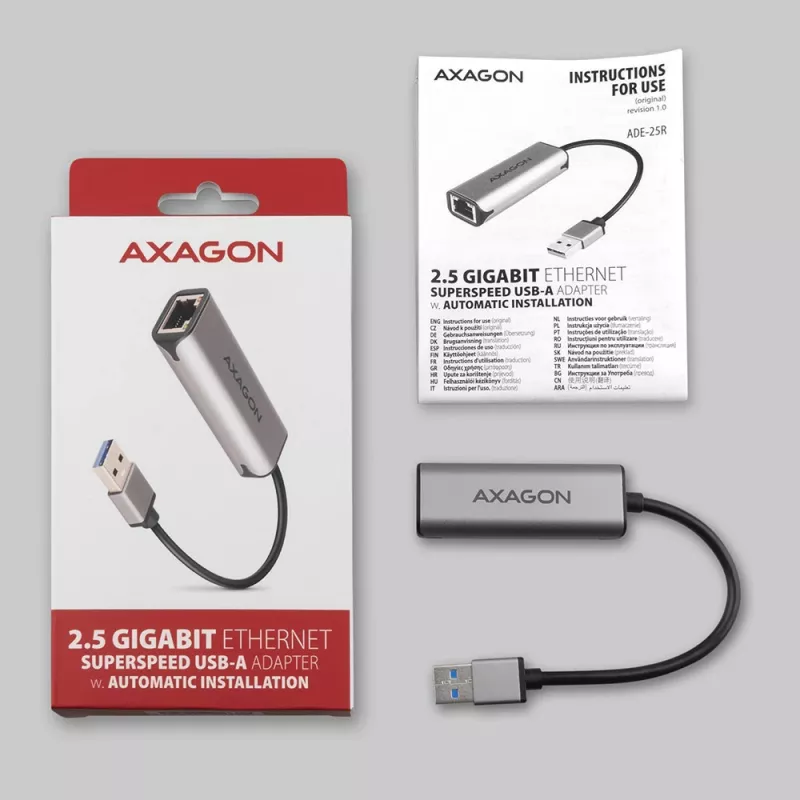 AXAGON ADE-25R USB-A 3.2 Gen 1 2,5-Gigabit-Ethernet-Adapter, Grau