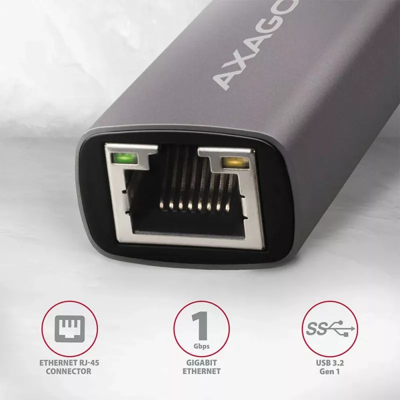 AXAGON ADE-TRC USB-C Gigabit-Ethernet-Adapter, 10/100/1000, Titan Grey