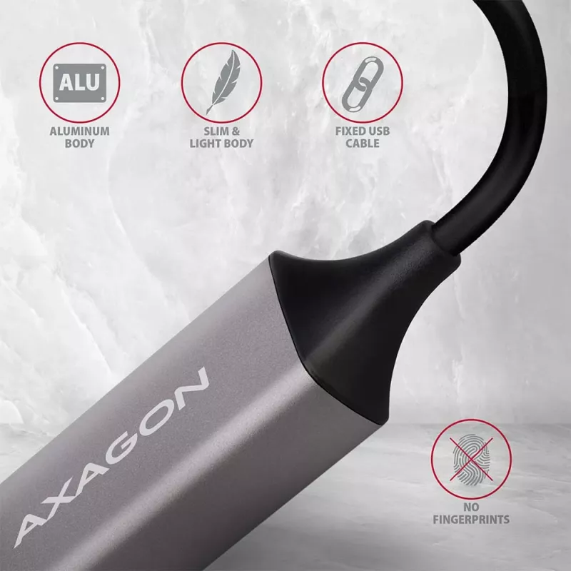 AXAGON ADE-TRC USB-C Gigabit-Ethernet-Adapter, 10/100/1000, Titan Grey