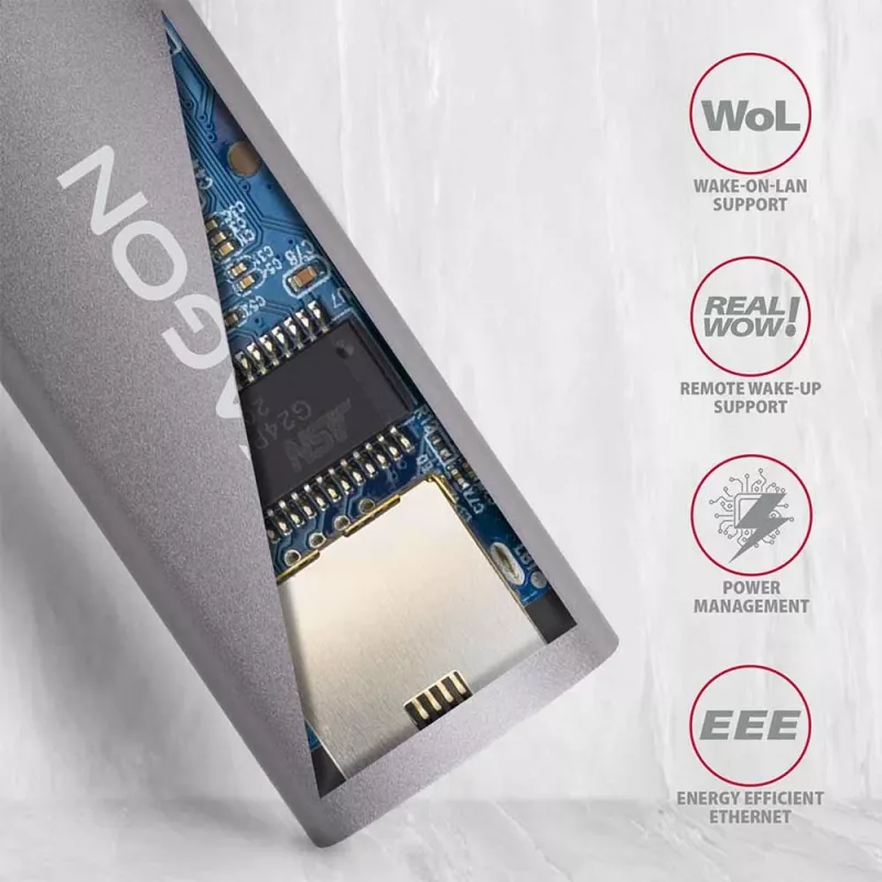 AXAGON ADE-TRC USB-C Gigabit-Ethernet-Adapter, 10/100/1000, Titan Grey