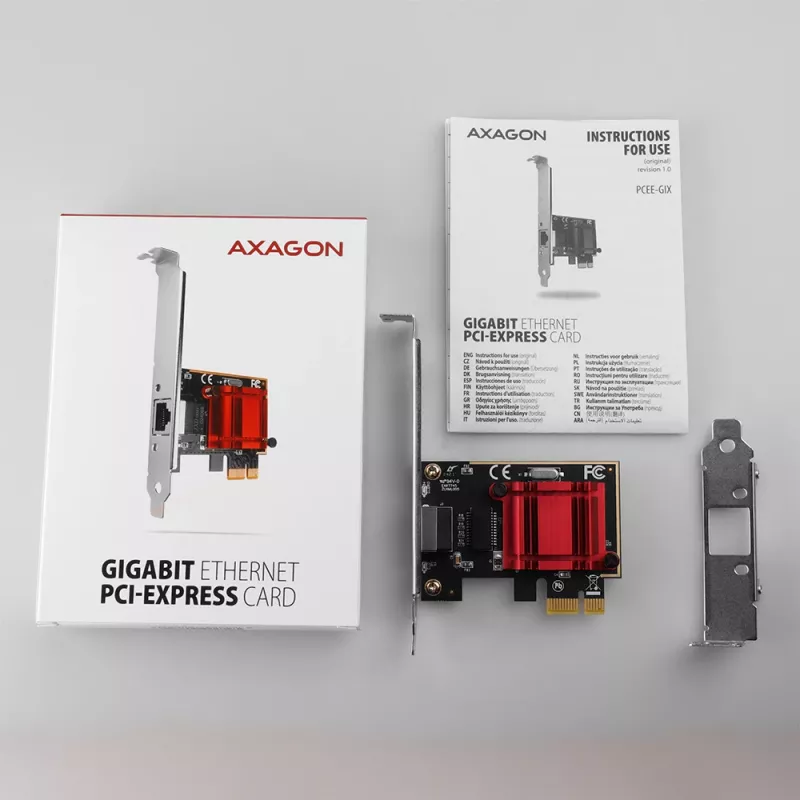 AXAGON PCEE-GIX PCIe-Gigabit-Ethernet-Netzwerkkarte, Intel I210-AT
