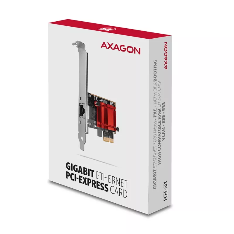 AXAGON PCEE-GIX PCIe-Gigabit-Ethernet-Netzwerkkarte, Intel I210-AT