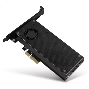 Axagon PCEM2-DC PCIe x4 - M.2 NVMe M-Key + SATA B-Key Slot Adapter mit Kühler, SP & LP