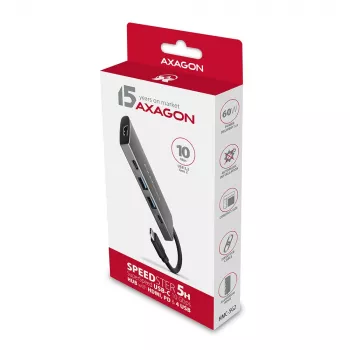 Axagon HMC-5G2 SPEEDSTER 5-in-1 USB-C-Hub, 2x USB-A, 2x USB-C, HDMI, PD 60 W