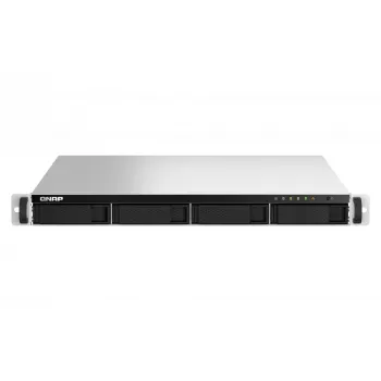 QNAP TS-464U NAS Rack (1U) Intel® Celeron® N5095 8 GB DDR4 0 TB QNAP Turbo System Aluminium, Schwarz