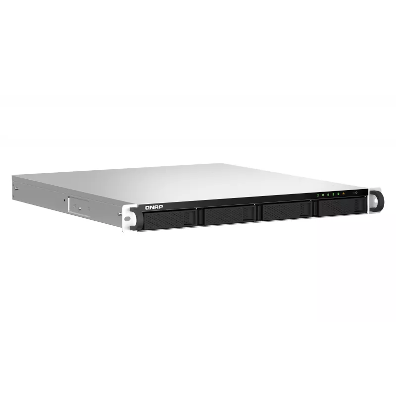 QNAP TS-464U NAS Rack (1U) Intel® Celeron® N5095 8 GB DDR4 0 TB QNAP Turbo System Aluminium, Schwarz