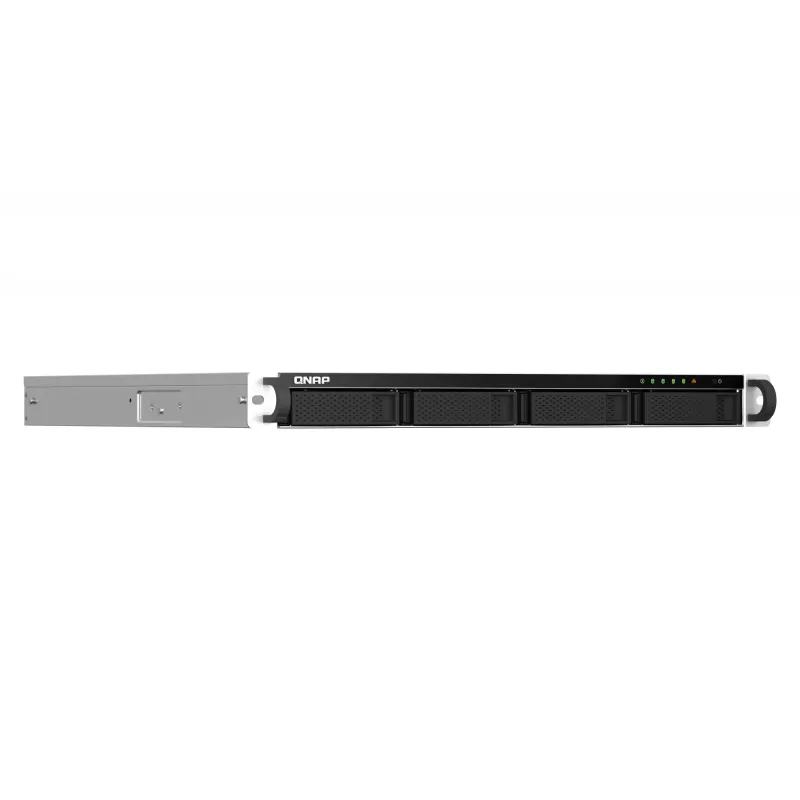 QNAP TS-464U NAS Rack (1U) Intel® Celeron® N5095 8 GB DDR4 0 TB QNAP Turbo System Aluminium, Schwarz