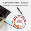 Unitek C14086BK-1.5M USB-C-Verlängerungskabel (St./Bu.), 10 Gbps, 4K, PD 100 W, 1,5 m, schwarz