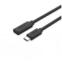 Unitek C14086BK-1.5M USB-C-Verlängerungskabel (St./Bu.), 10 Gbps, 4K, PD 100 W, 1,5 m, schwarz