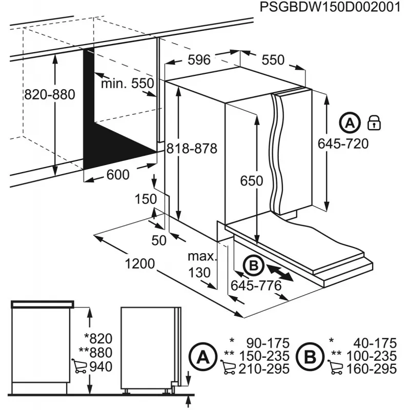 Einbau-Geschirrspüler Electrolux EEA17200L — 13 Maßgedecke, 49 dB, Vollgröße 60 cm