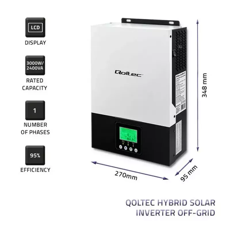 Hybrid-Off-Grid-Solarwechselrichter QOLTEC 3KVA 2,4kW 80A