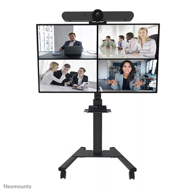 Neomounts Select AFLS-825BL1 Video- und Multimedia-Kit (Kameraablage, AV-Ablage, Logitech Rally Bar (Mini) Adapter) für FL50S-825BL1, max. 9 kg, Stahl, schwarz