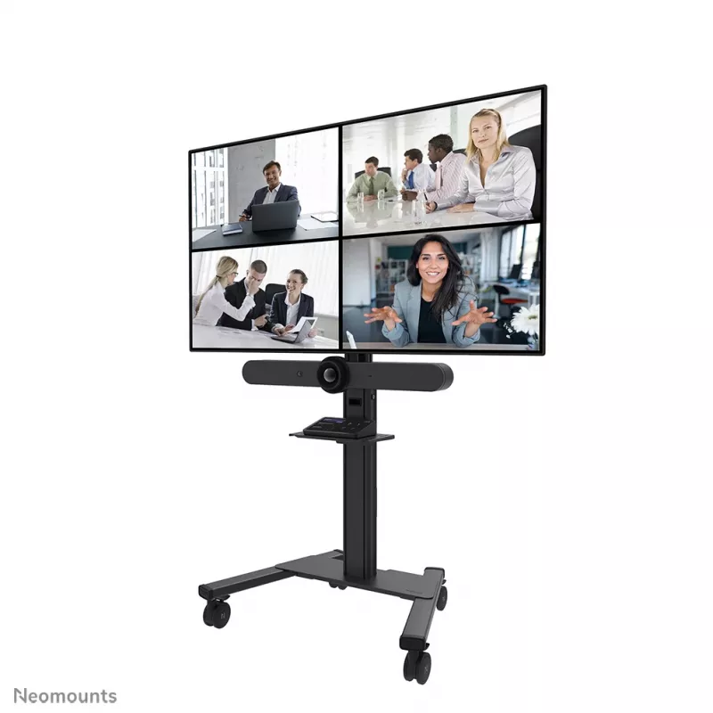 Neomounts Select AFLS-825BL1 Video- und Multimedia-Kit (Kameraablage, AV-Ablage, Logitech Rally Bar (Mini) Adapter) für FL50S-825BL1, max. 9 kg, Stahl, schwarz