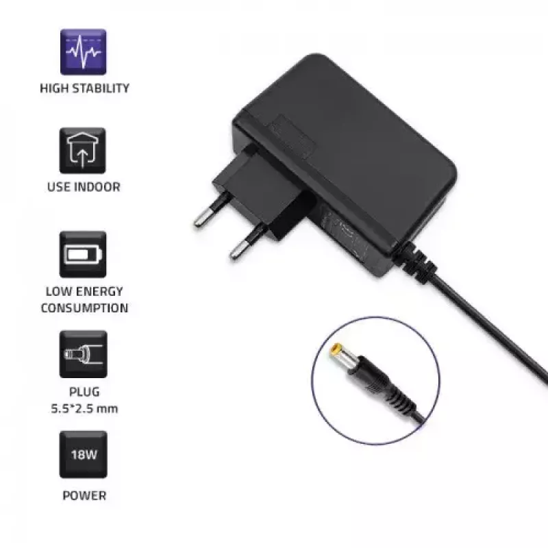 Indoor-Netzteil Qoltec 51028 18W Schwarz 220-240V