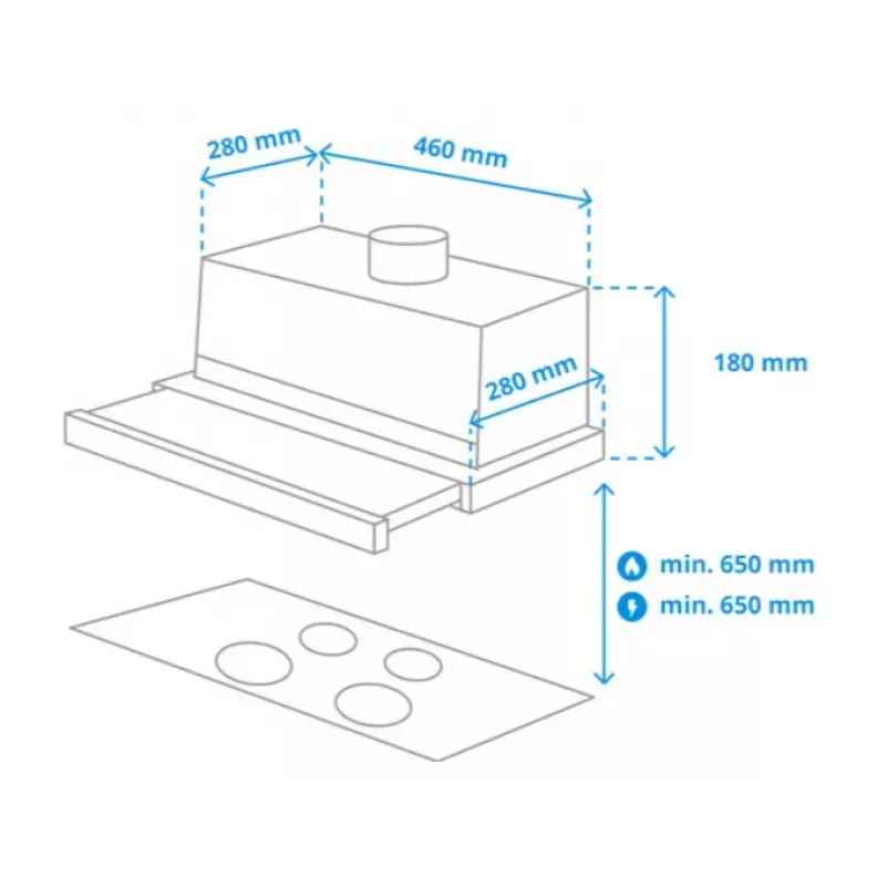Samsung NK24M1030IS Semi-Einbau (Ausziehbar) Edelstahl 392 m³/h