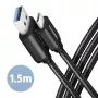 USB-Kabel Axagon BUCM3-AM15AB USB 3.2 Gen 1 1,5m USB-C USB-A Schwarz
