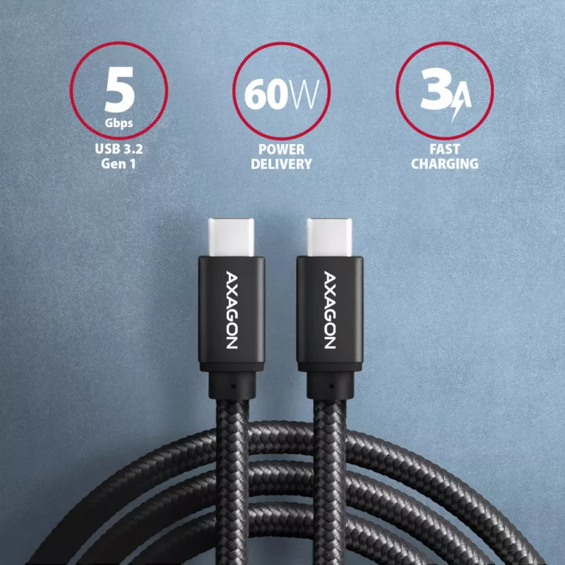USB-Kabel Axagon BUCM3-CM15AB 1,5 m USB 3.2 Gen 1 Schwarz
