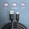 Axagon BUMM-AM10AB HQ Kabel Micro USB <-> USB-A, 1m, USB 2.0, 2,4A, ALU, Geflecht, schwarz