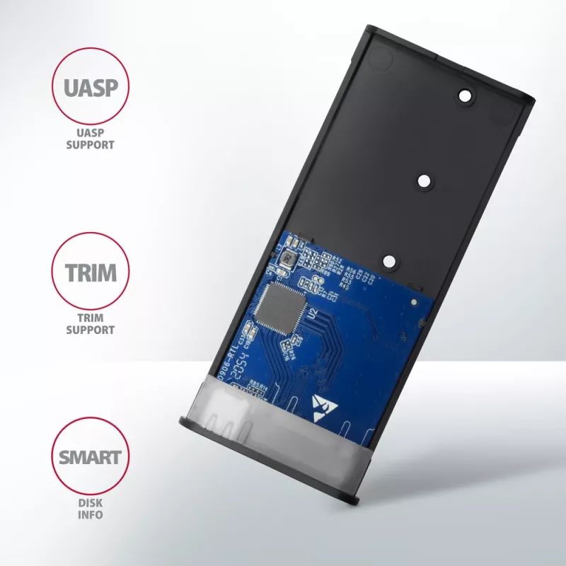 Axagon EEM2-SB2 Externes USB-C 3.2 Gen 2 Metallgehäuse für M.2 NVMe & SATA SSD-Festplatten. Schraubenlos