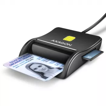 Axagon CRE-SM3SD USB Smartcard- & SD/microSD/SIM-Flachkartenleser Indoor USB 2.0 Schwarz