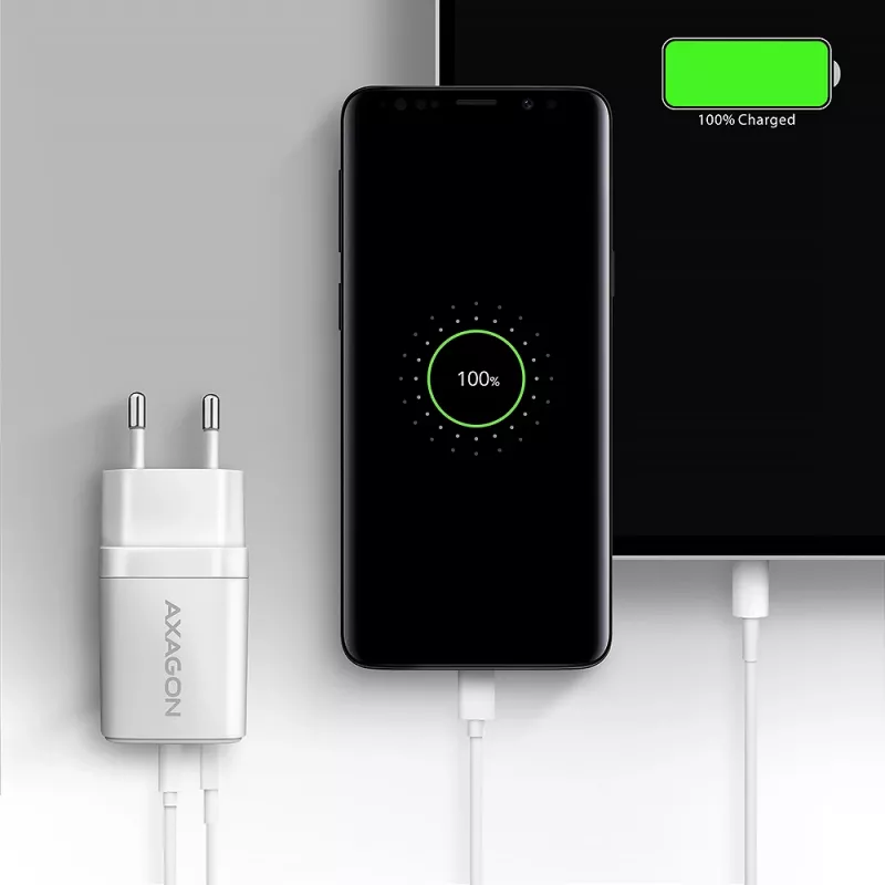 Ladegerät Axagon ACU-PQ30W QC3.0 30W USB-C Weiß